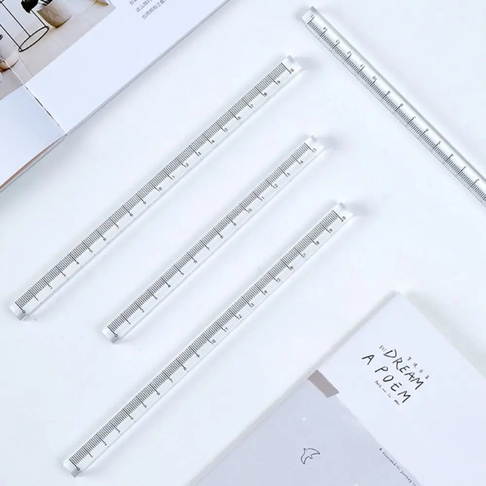 Creative 15/20/30CM Straight Ruler Transparent Acrylic Scale Ruler Cube Ruler Students Gift
