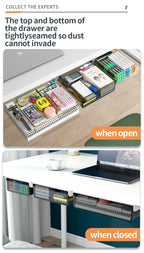 Hidden Under Desk Drawer Storage Office Organizer Desk Self Adhesive Drawers Plastic Undertable Accessories Storage Box Drawe