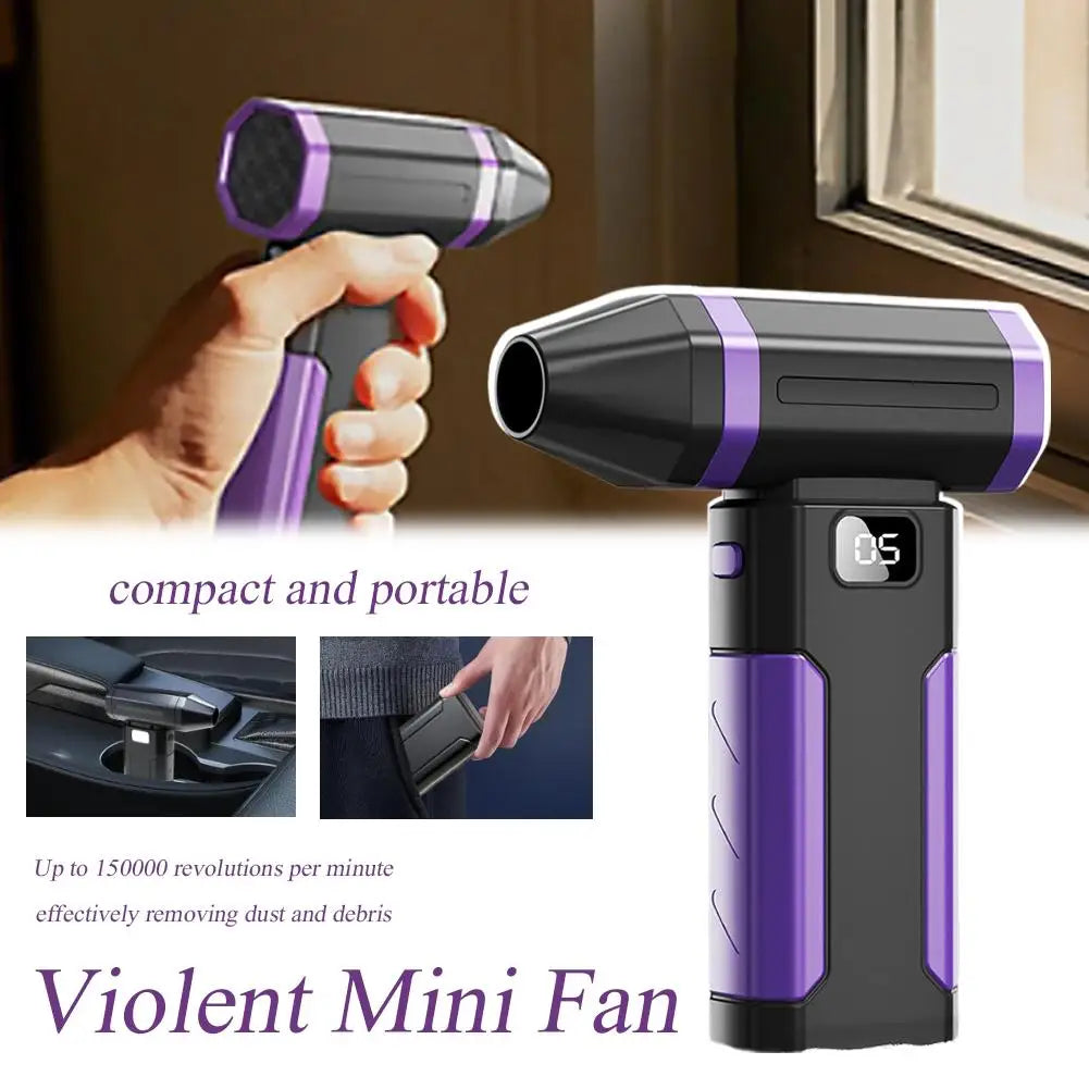 150000RPM Dust Blower With LED Light Powerful Handheld Rechargeable Blower Electric Air Duster 5 Speed
