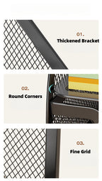 7 Compartment Metal Mesh Desktop Organizer with Drawer Pen Pencil Holder Stationery Storage for Home Office School Students Dorm