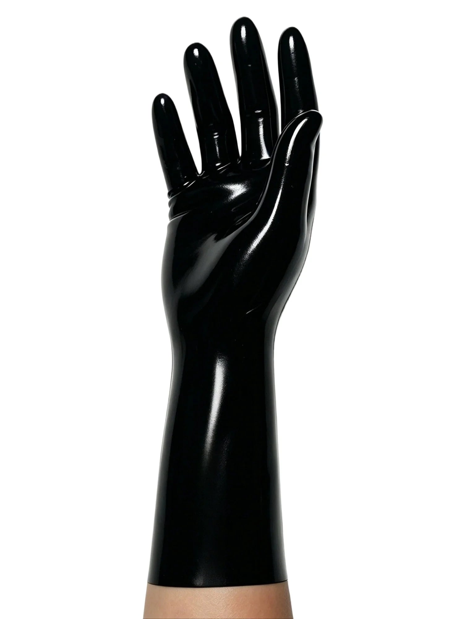 Black Latex Long Gloves Unisex Rubber Gloves Fashion Photography Props ﻿