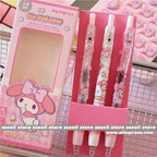 Genuine 3Pcs Kawaii Sanrio 0.5mm Gel Pens Cute Hello Kitty Cinnamoroll Kuromi Black Pen School Student Stationery Supplies Gifts