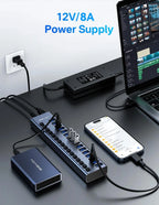 Acasis 16/10/7 Port USB Hub 10Gbps Individual Switch Charging Data Transfer for PC Laptop Workstation Multi Device Expansion