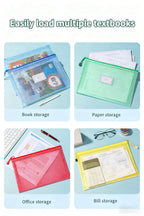Zipper Documents Bag A4/A5 Plastic Folders A3 Transparent Waterproo File Organize Storage Bag School Office Stationery Supplies