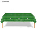 Football Party Tablecloth Decorations Soccer Ball Theme Party Supplies Disposable Table Cover Tableware Set Kids Birthday Party
