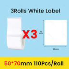 3/5/10 Rolls NiiMbot B21 B1 Label Printer Paper Roll Waterproof Anti-Oil Tear-Resistant Price Tag Pure White Sticker Papers