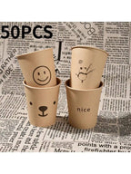 Simple Style Paper Cups, Thickened Office Home Commercial Beverage, Anti-Slip Anti-Leak 250ML, Durable Disposable Drinkware