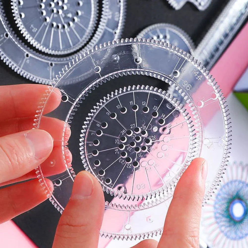 22pcs Spirograph Ruler Set Geometric Ruler Mathematical Roulette Drawing Tools Learning Painting Creative Educational Art Tool