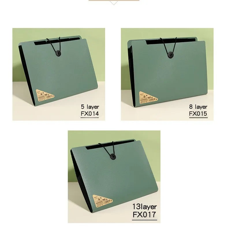 Three Colors Horizontal A4 Folder Students Office Business Trip Multi-layer Large Capacity 5/8/13 Layers Storage Organ Bag