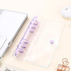 Lightweight Pvc Loose-Leaf Shell 6 Holes A6 Transparent Loose-Leaf Shell, Color Clip, Simple Candy Color Album Shell