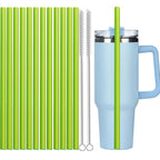 12Pcs Color Replacement Straws for Stanley 30/40 oz Tumbler , 12 in Long Reusable Plastic Straws for Stanley Cup, Plus 2 Brush