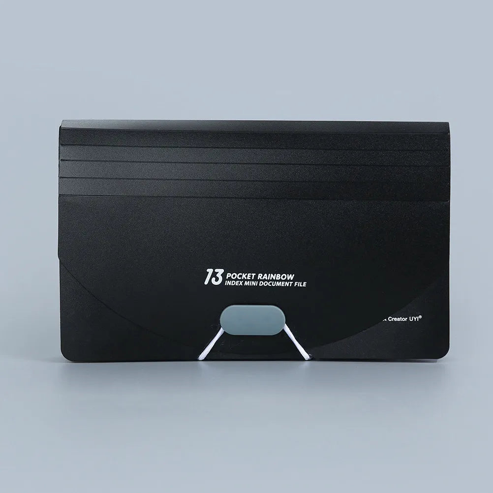 A6 Expanding Receipt Organizer Folder 13 Compartments Handheld Accordion File Holder Three Side Seal Document Storage