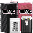 10/60x Bubble Mailers Self Seal Padded Envelopes Waterproof Business Mailing Packages Multi-size Shipping Bags Black White Pink