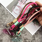 Cellphone Strap Candy Color Rope for Cards Metal Keyring Wrist Lanyard Keychain Portable Cellular Pendant Premium Hand Strap
