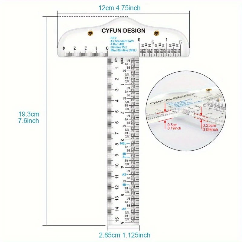 Precision 6 & 12 Acrylic T-Square Ruler – Perfect Alignment Tool for Crafting, Cardmaking, and Scrapbooking