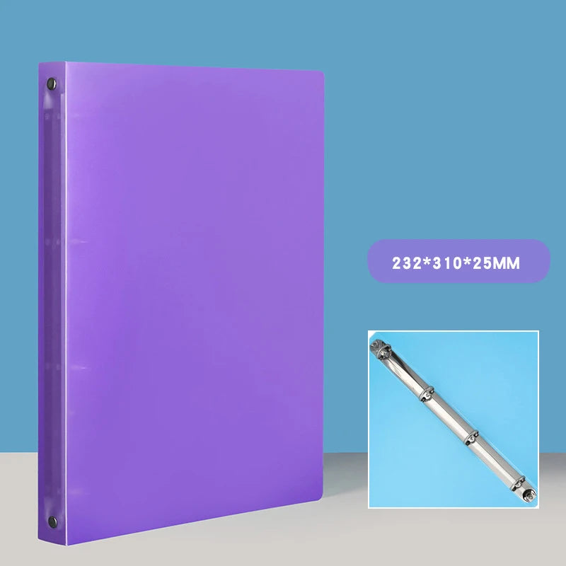 1PCS A4 Perforated Folder Candy-Colored Transparent O-shaped 2-hole, 3-hole, 4-hole Waterproof File Folder Binder