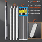 Multifunctional 4-color-in-one gravity-sensing pen metal ballpoint pen/Mechanical Pencil,Black/Red/Blue Ink Oil Signing canetas
