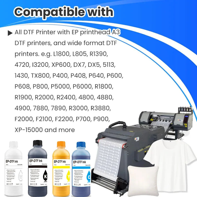 1000ML DTF ink for Epson L800 L805 DX5 DX7 XP600 I3200 I4720 I5113 for DTF transfer film DTF Film printer