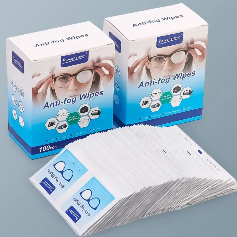 10/100Pcs Glasses Cleaning Wet Paper Disposable Anti Fog Misting Dust Remover Lens Wipes Sunglasses Phone Screen Cleaner