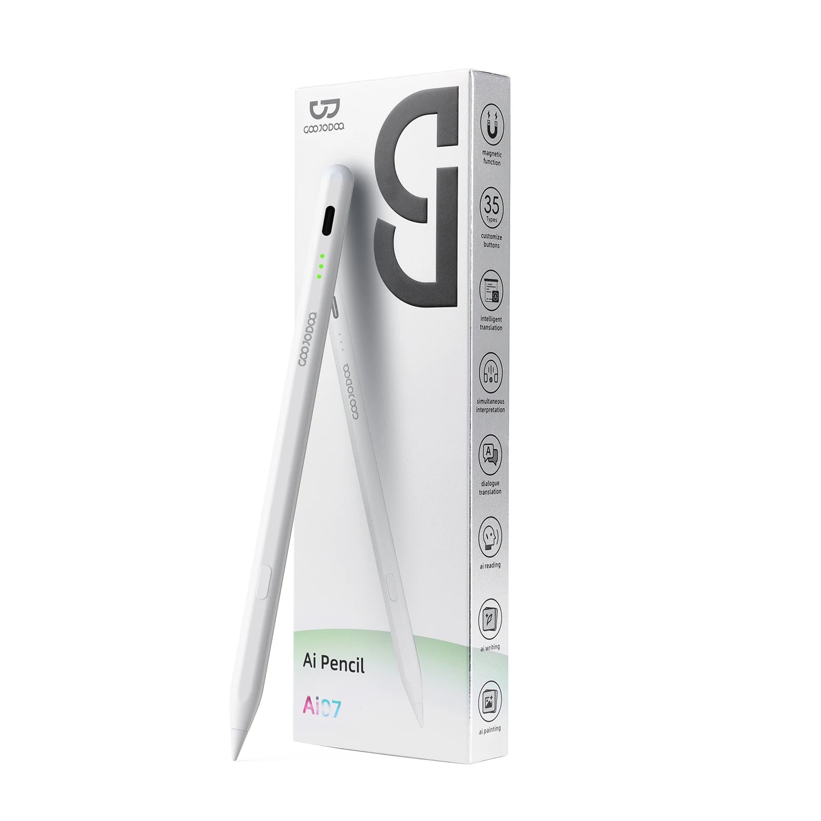 GOOJODOQ Ai07 Stylus Pen For Apple Pencil Ai Read/Write/Draw Tilt-sensitive Palm Rejection USB-C Fast Charge for ipad 2018-2025