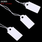 100pcs Jewelry and Jewelry Small Tags DIY Blank Hanging Rope Small Hang Tags Cowhide Elastic Thread Hanging Tags Price Tag