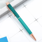 Lytwtw's Ballpoint Pen Oil Metal Office School Supplies Stationery Spinning Rose Gold Gift Cute Clip Glitter