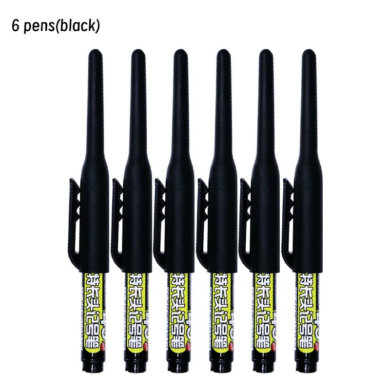 Lot 45mm Waterproof Long Head Nib Deep Hole Markers Pen Tile Carpenter Pen Multi-purpose for Woodworking Black/Blue/Red Ink
