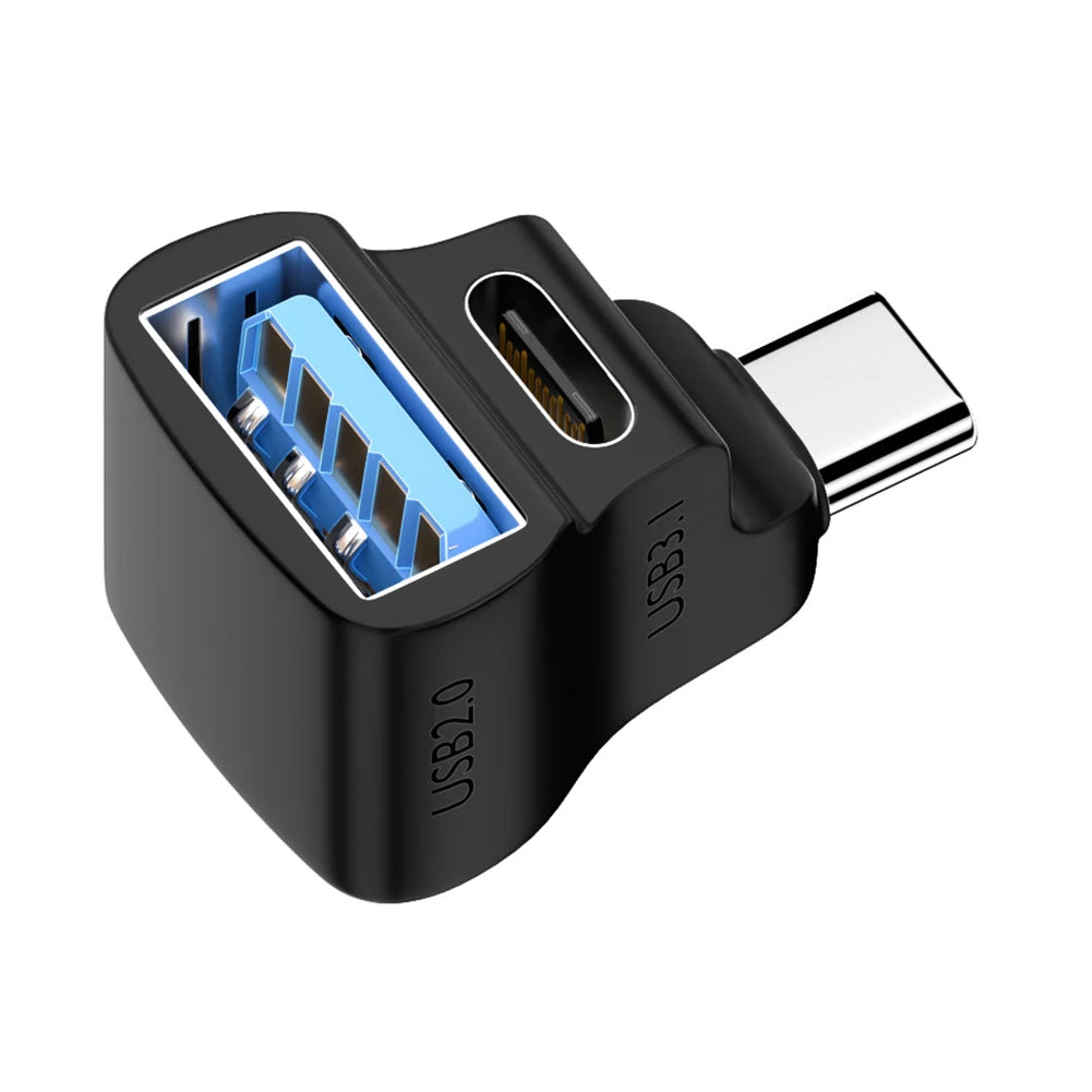 180 Degree U-shaped USB Type C Adapter OTG 20Gbps Fast Data Transfer  USBC Charging Converter for Steam Deck/Nintendo Switch