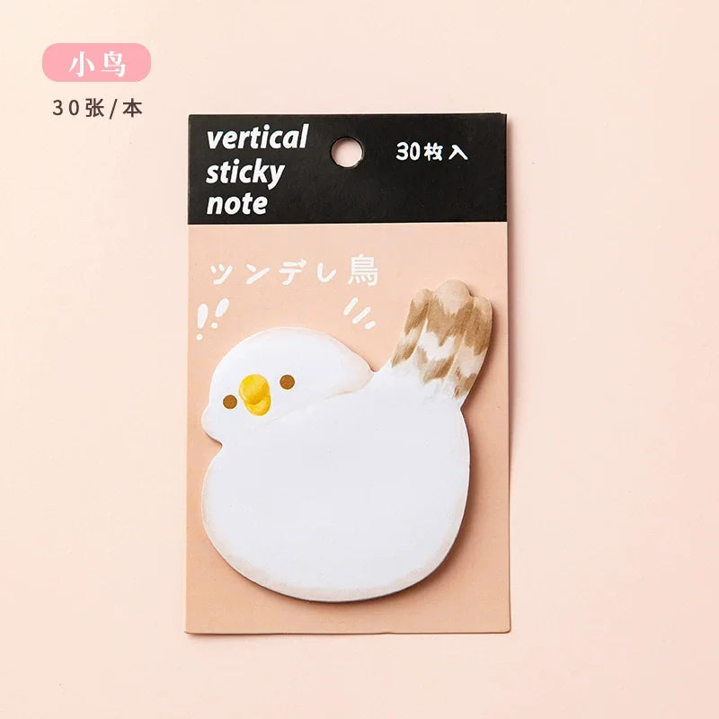 Cute Cartoon Animal Ass Sticky Notes 30Sheets Rabbit Dog Cat Bird Hip Memo Pad Notepads Thick Paper School Office Stationery
