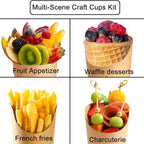 Disposable Charcuterie Cups,14oz Kraft Paper Snack Boxes Appetizers Cup French Fry Holder Cocktail Skewer Toothpicks Tooth Picks