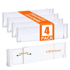 1/2/4/6/8 Pack Drawer Dividers for Clothes, 11.6''-19.6'' Adjustable Drawer Organizers 3.35'' High Expandable Separators
