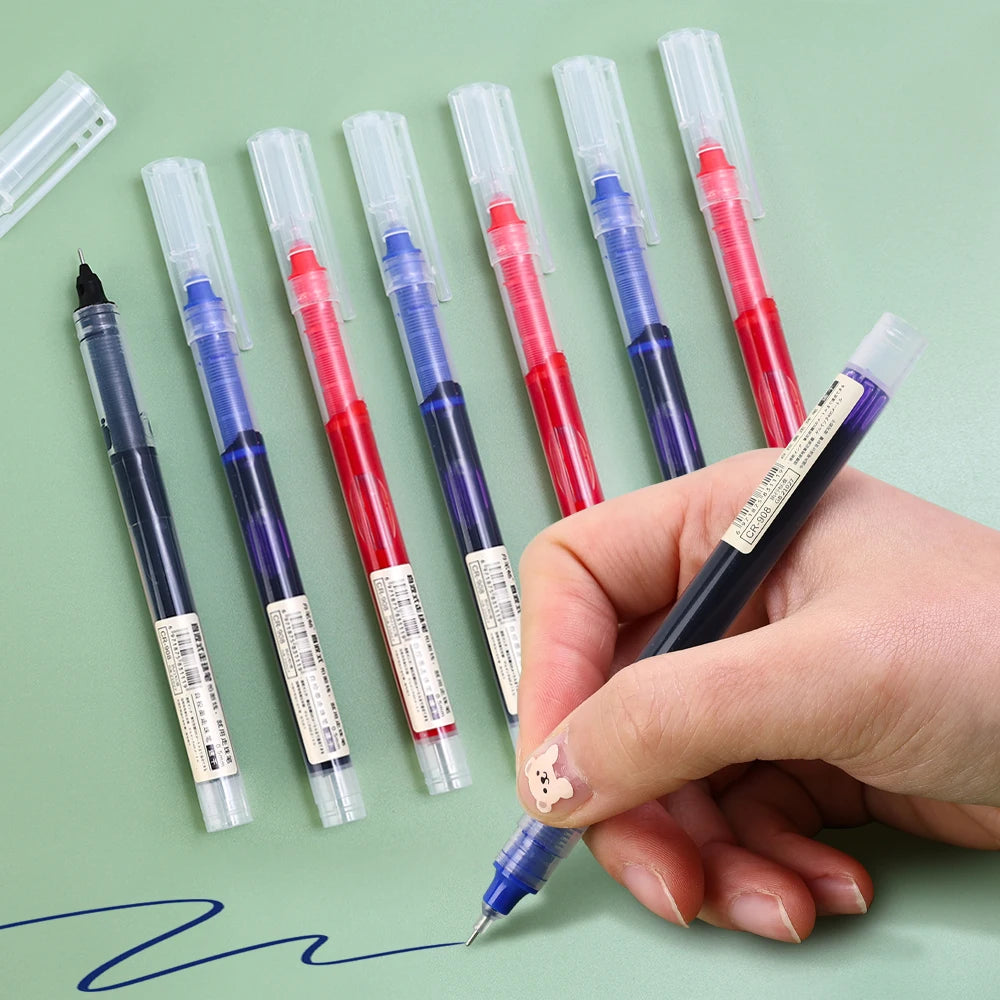 1-20Pcs Needle Type Gel Ink Pens Black/Blue/Red 0.5mm Liquid Ballpoint Pen Students Stationery School Office Writing Tool