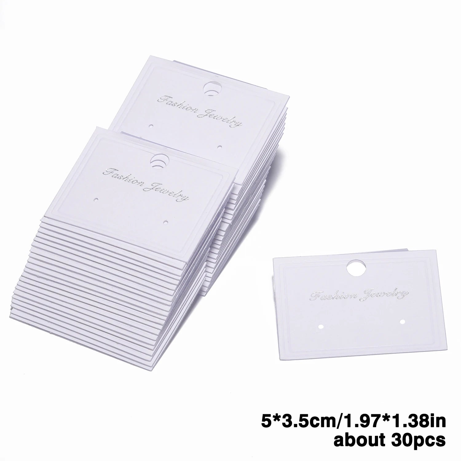 50/30pcs 3.5x3mm 5x3.5mm Earrings Necklaces Jewelry Plastic Display Cards Retail Price Tag Label Earring Stud Organizer Holder