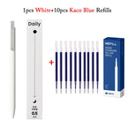 KACO Gel Pens Press Signature Pen Stationery Metal Pen Clip 0.5mm Black Ink Quicking Drying Large Capacity 800M Smooth Writing
