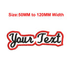 1pc Custom Own Personal Text Tag 50MM To 120MM Wide Iron On Embroidery Label/Brand On Left Chest Symbol/Tell Us Your Text Need