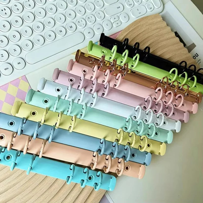 Candy-colored Metal Loose-leaf Iron Clip Macaroon 6-hole Binder A5 Binder Loose-leaf  Binder Clips Notebook Loose-leaf Rings