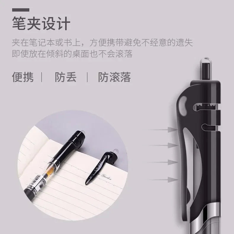 13Pcs Set Ballpen Retractable Gel Pens Black Red Blue Ink 0.5mm Ballpoint Replaceable Refills Office School Supplies Stationery