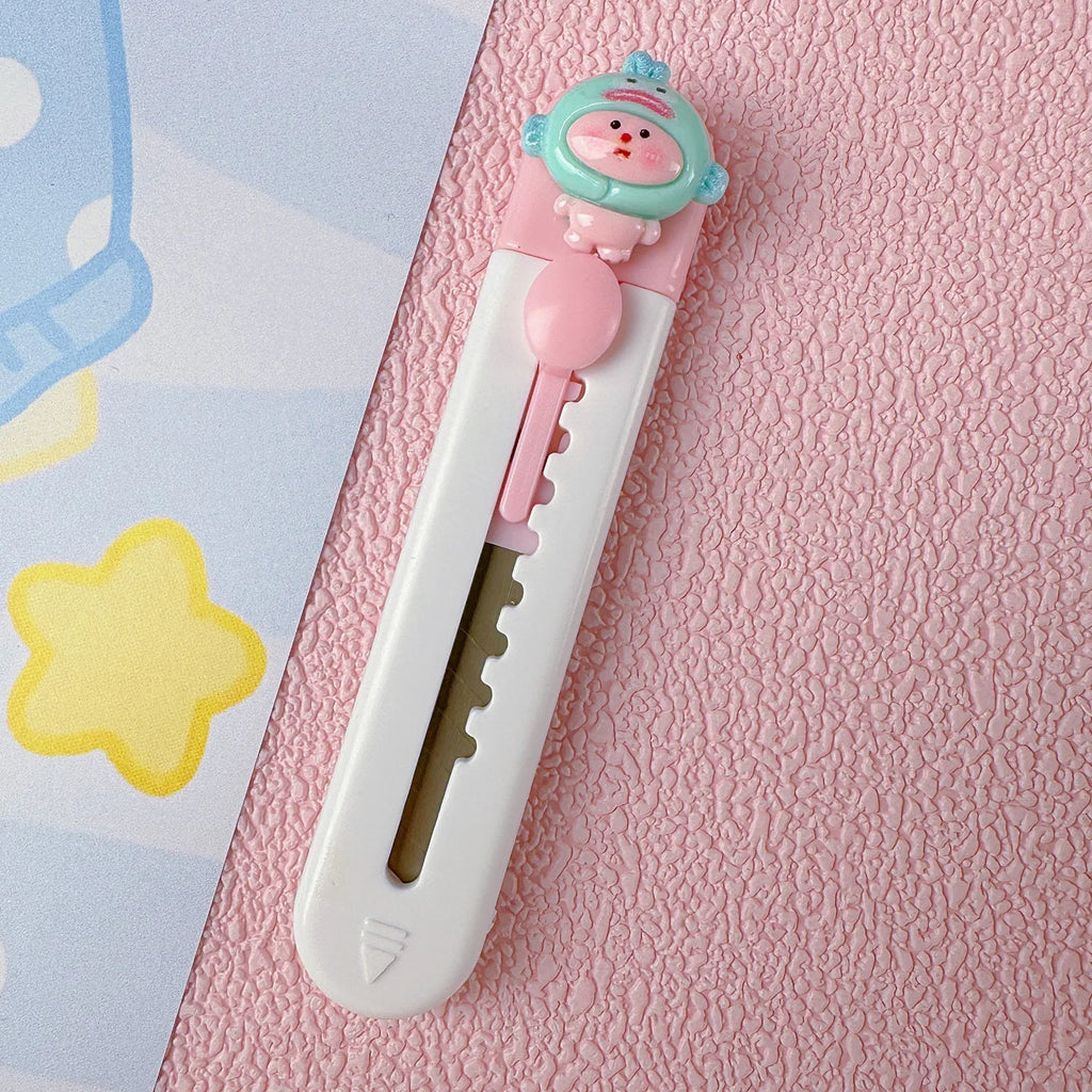 1pc Mini Portable Art Knife Students Use Envelope Opener Cute Cartoon Paper Cutter Office Stationery Express Unpacking Device