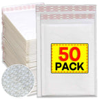 50-10Pcs White Kraft Bubble Mailers Self-Sealing Storage Paper Envelope Waterproof Cushioned Padded Foam Shipping Packaging Bags