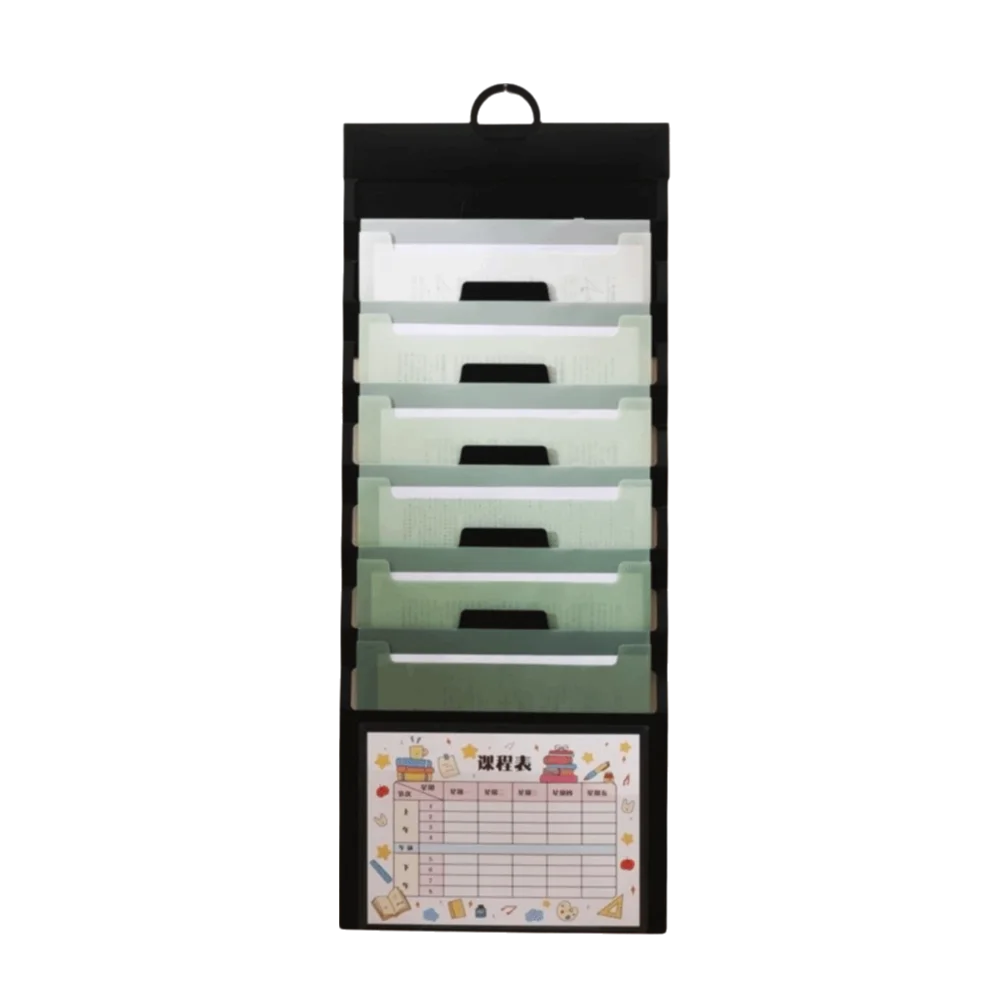 6 Pockets Hanging File Folders Wall Mounted Large Capacity Expandable Accordian Pockets Multi-color File Organizer Magazine