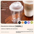 10pcs Transparent Coffee Cups With Lids U-shaped Disposable Cups For Hot Drink Milk Tea Takeaway Beverage Cups〔CC11〕