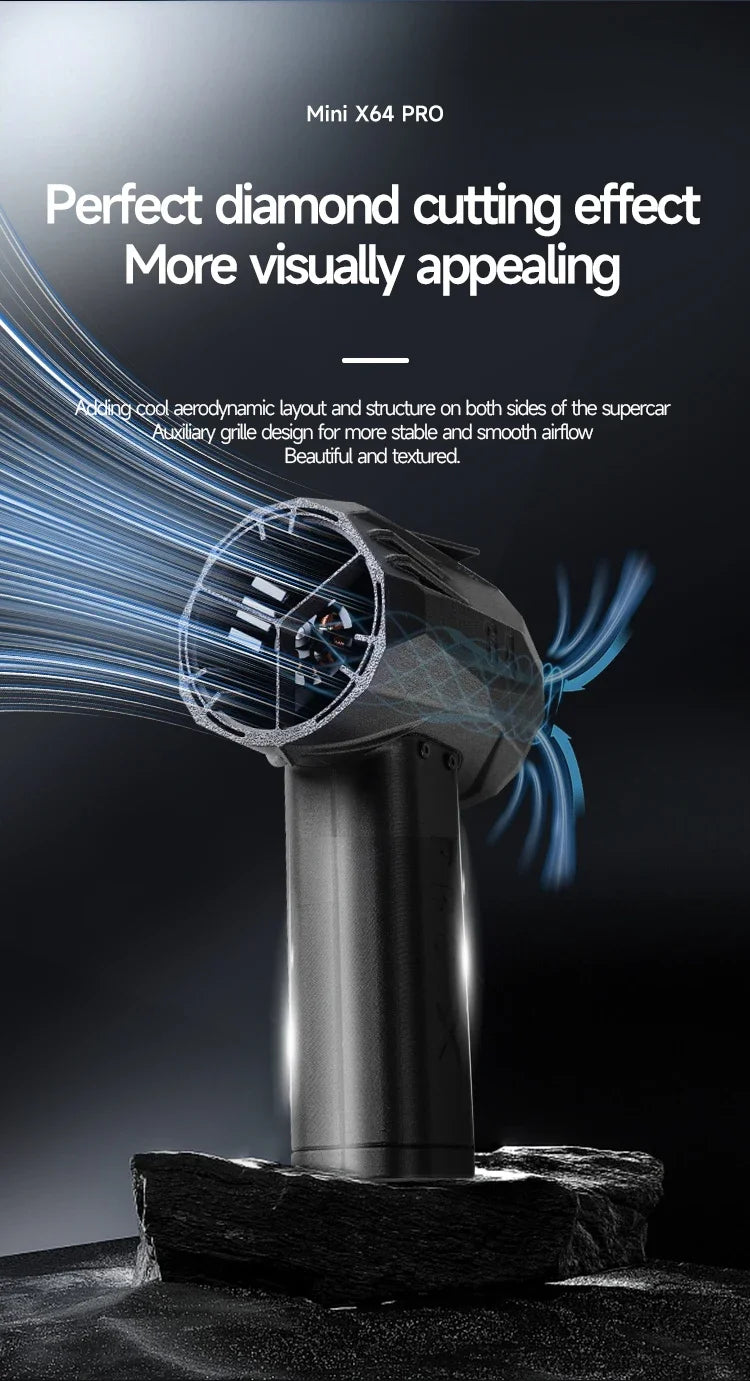 X64 Pro Car Violent Blower Powerful Electric Air Blower Brushless Motor Thrust Electric Air Duster for Car Dry 1.5kg/s 350km/h