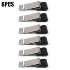 6-1PCS Stainless Steel Leather Pen Holder Pencil Clamps Notebook Bookmark Practical Organizer Clip Pen Holder Office Stationary