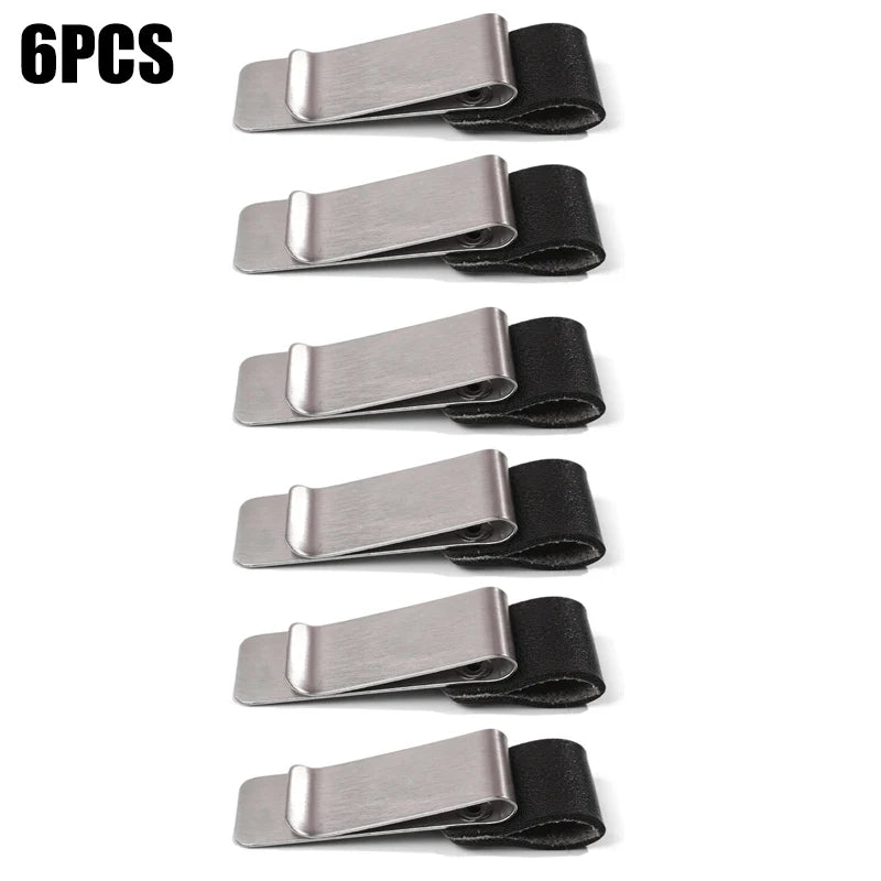 6-1PCS Stainless Steel Leather Pen Holder Pencil Clamps Notebook Bookmark Practical Organizer Clip Pen Holder Office Stationary