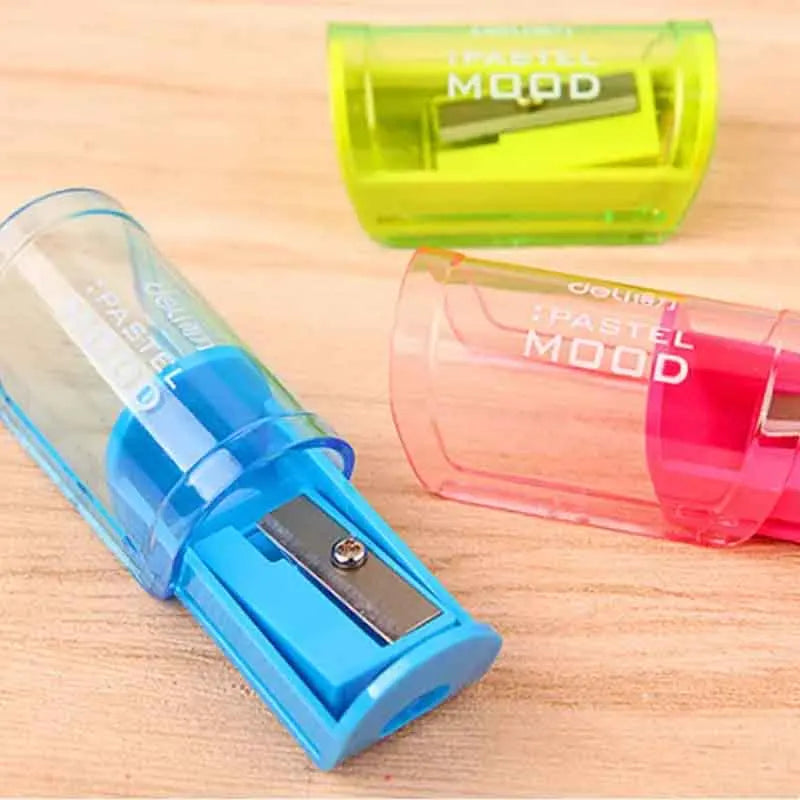 1PC Candy Color Transparent Pencil Sharpener - Plastic Standard Pencil Cutter for School Office Art Supplies