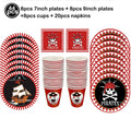 Pirate Party Paper Plate Cup Napkin Party Tableware Pirate Party Decor Pirate Ship Bone Dinnerware Supplies for Adult Kids Decor