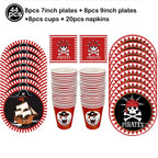 Pirate Party Paper Plate Cup Napkin Party Tableware Pirate Party Decor Pirate Ship Bone Dinnerware Supplies for Adult Kids Decor