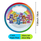 Care Bears Rainbow Bear Theme Birthday decorations table decoration & accessories plates sticker children Party supplies