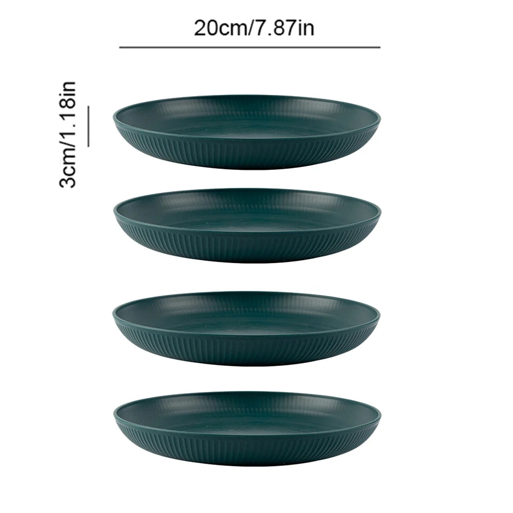 4/16Pcs Wheat Straw Tableware Set Eco Friendly Unbreakable Dinnerware Kitchen Cutlery Kids Dishes Eating Cutlery Camping