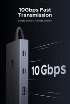 UGREEN USB HUB 9-in-1 4K60Hz HDMI PD100W RJ45 SD/TF USB3.2 Gen2 10Gbps for Laptop Accessories Dell MacBook HP Splitter Docking